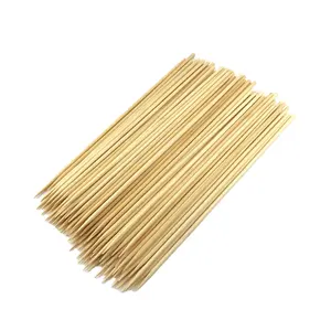 Bamboo Skewer Sticks 4.0x250mm 100PCS for One End Pointed BBQ Skewer Sticks Marshmallows Roasting Sticks