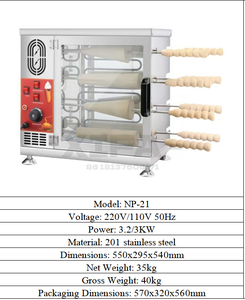 <span class=keywords><strong>Horno</strong></span> para Kurtos Kalacs de Acero Inoxidable 304, Totalmente Soldado, Fácil de Limpiar, Sin Óxido, para Panadería Profesional - Product Image 2