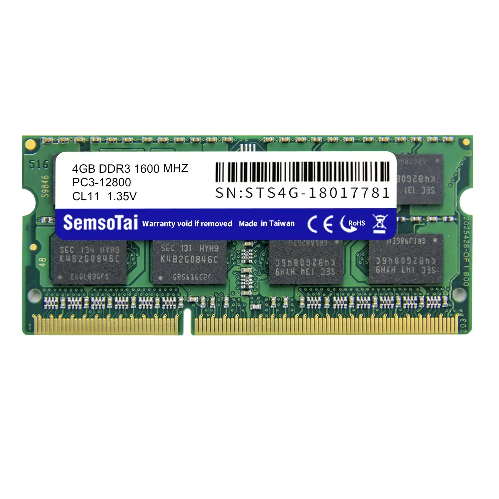 2018 de entrega Da Fábrica melhor memória do computador DDR3 4 GB 1333 mhz de memória ram 1600 mhz para laptop notebook