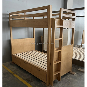 Juego de Muebles de Dormitorio Modernos de Lujo, Camas para Niños, Literas Infantiles con Almacenamiento, Cama Infantil de Madera de Roble - Product Image 3