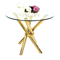 Mobilier de maison peu encombrant cadre en acier table basse ronde de banquet d'événement de maison à vendre