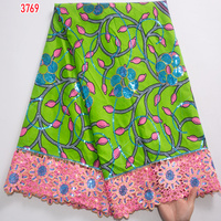 Tissu en dentelle africaine à sequins 3769 de haute qualité 2024, tissu en dentelle à sequins brodé du Nigeria pour robes de soirée pour femmes