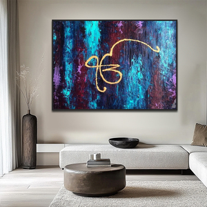 Œuvre d'art religieuse sikh indienne originale faite à la main sur toile, peinture murale spirituelle pour la décoration de la maison, huile moyenne - Product Image 4
