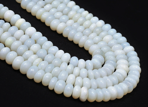 ลูกปัดโอปอลสีขาวธรรมชาติทรงกลมเรียบขนาด15 "ยาว6ถึง9มม. ลูกปัดอัญมณีโอปอลสีขาวไม่ซ้ำใครสำหรับทำเครื่องประดับหัตถกรรม - Product Image 2