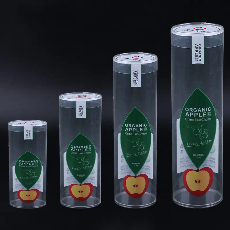 Fábrica vendas diretas plástico pet food-grade transparente cilindro pvc impressão alimento fruta embalagem tubos tamanho pode ser personalizado