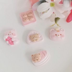 100 pezzo di cartone animato rosa orso piatto in resina Cabochon per fiocchi per capelli centro Scrapbooking parti telefono Deco fai da te - Product Image 3
