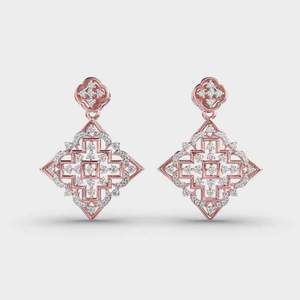 Designer Diamond <b>Stud</b> Earrings Made in 925 <b>Sterling</b> <b>Silver</b> Fine Jewelry for Wedding Bridal Birthday Anniversary Gift - Product Image 2