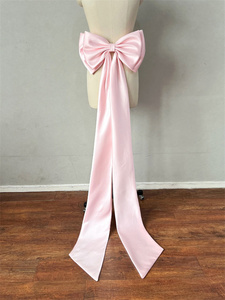Ladies' wedding dress accessories runway fashion stage performance satin wedding dress train <strong>large</strong> <strong>bow</strong> - Product Image 4