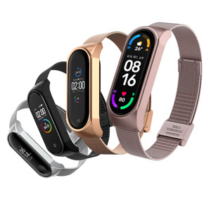 Forwelleny <span class=keywords><strong>Metal</strong></span> Acero Inoxidable Pulsera Milanesa <span class=keywords><strong>Correa</strong></span> Pulsera Pulseras para Xiaomi <span class=keywords><strong>Mi</strong></span> <span class=keywords><strong>Band</strong></span> 3 4 5 <span class=keywords><strong>6</strong></span> 7 - Product Image 1