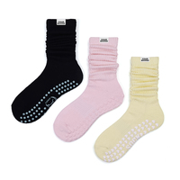 Chaussettes antidérapantes en coton personnalisées pour femmes, chaussettes antidérapantes pour le yoga, le pilates, la danse et l'entraînement
