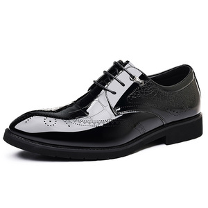 Zapatos Oxford de charol para hombre con punta en pico, con cordones, transpirables, para boda, para todas las estaciones, color negro - Product Image 4
