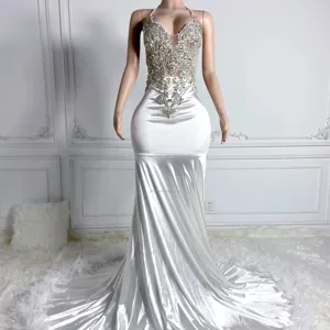 Ocstrade Shiny Beaded Off Shoulder Prom Dress Vestido Largo De Mujer White Feather Wedding Dress Gown Haute Couture Tailed Dres