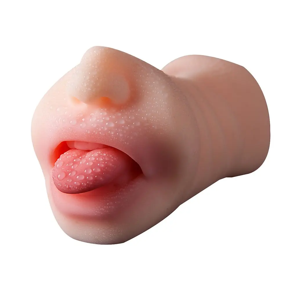 Realistic Oral Masturbator Cup Aritificial Vagina Pussy Throat Tongue Suck Sex Toys