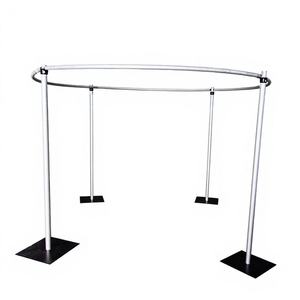 Kit de barres transversales de scène rondes de 3 m en fer lisse avec design miroir pour systèmes de tuyaux et de draperies, décoration d'événements, de fêtes et de mariages - Product Image 1