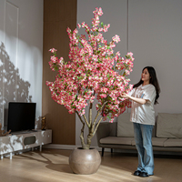 Arbre artificiel réaliste de bougainvillier - Arbre fleuri artificiel réaliste et durable dans un pot blanc pour la maison, les mariages et la décoration