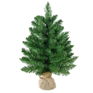 Artificial <b>Tabletop</b> Christmas <b>Tree</b> 45 Cm Green PVC Fir With Jute Base Realistic Effect - Product Image 1