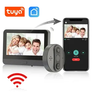4.3 Inch 1080P Tuya Wifi Elektronische Smart Home Digitale Bewegingsdetectie Bewaking Camera Video Intercom Deurbellen Kijkgaatje