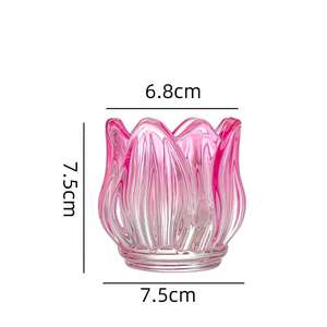 Portavelas Romántico y Elegante de Cristal con Forma de Tulipán de 115 ml, para Decoración de Bodas y Navidad - Product Image 6