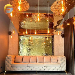 Cl309 Pvd Gekleurde Rose Goud Luxe Water Rimpel 304/316l Roestvrij Staal Plafondpaneel Decoratie Embossing Blad - Product Image 5