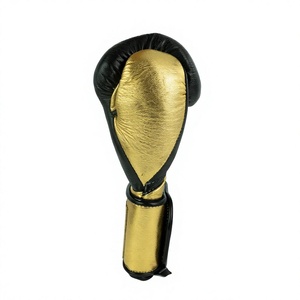 Guantes de Boxeo Profesionales No Boxing No Life Negros y Dorados de Cuero Vacuno Auténtico para MMA con Cierre de Gancho y Bucle, Absorción de Humedad y Dedos Completos - Product Image 6