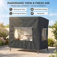 Housse de balançoire d'extérieur imperméable anti-UV pour patio, housse de chaise suspendue de patio, housse de chaise à bascule de jardin avec fenêtres