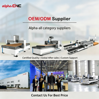 Machine de découpe CNC 3 axes Alpha avec moteur, boîte de vitesses, roulement, servomoteur et table à vide pour le bois et l'acrylique