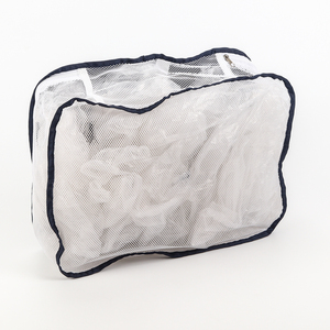 Square Three-dimensional Foldable Organizers Mesh Laundry Storage Bags with Zipper
