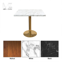 Table de Salle à Manger Ronde de Luxe Moderne Dorée, en Pierre Frittée Effet Marbre, pour Café, Bistro, Bar et Restaurant