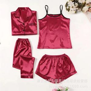 Conjunto de lencería tipo camisola para mujer, estilo europeo y americano, moderno, conjunto de cuatro piezas delgadas, adecuado para el comercio transfronterizo. - Product Image 4