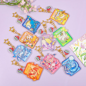 Cross-border Hot-selling Cartoon Cute Acrylic Keychain SSO413 Pokmon Pattern Baokemeng Creative Pendant <strong>Jewelry</strong> - Product Image 2