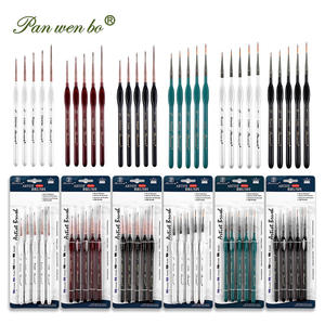 Panwenbo Ensemble de 5 pinceaux miniatures pour détails fins, modèles, pinceaux à pointe fine pour la <span class=keywords><strong>peinture</strong></span> acrylique, les modèles, l'artisanat, les pierres - Product Image 2
