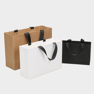 Kraft Paper Gift Tote <b>Bags</b> Custom Logo Printed Clothing Enterprise Promotional Advertising Paper <b>Bags</b> Wholesale - Product Image 3