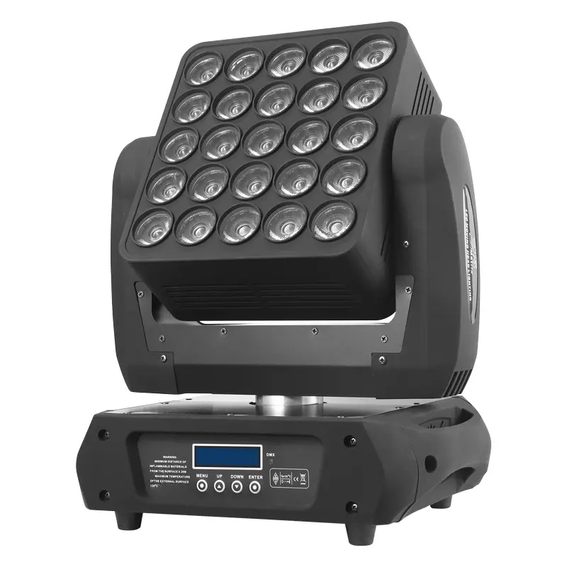 Lampu sorot bergerak matriks 350W, lampu DJ lampu pesta Laser sinar matriks Led Dmx 512 Rgbw 25X12