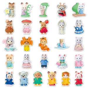 51 pièces Vente directe d'usine Sylvanian Families (B) Autocollants créatifs personnalisés pour boîtes de rangement et bouteilles de boissons. - Product Image 4