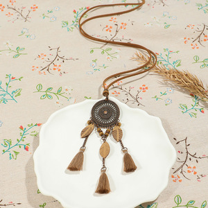 Tassel Necklace Leather <b>Thread</b> Hand Made Long Pendant Boho Ethnic Women's Fashion <b>Beaded</b> Necklace - Product Image 4