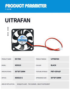 UitraFan XD5010 高速5010軸流DCファン <span class=keywords><strong>12V</strong></span> 50x50x10mm 冷却 OEM/ODM 電気壁掛け 衣料品店用 - Product Image 4