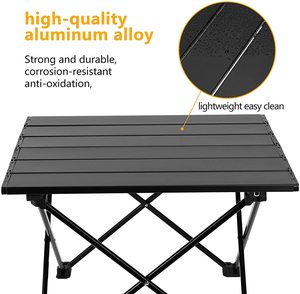 Table pliante de pique-nique d'extérieur, en bois et aluminium, portable, réglable, légère, pour le camping - Product Image 5