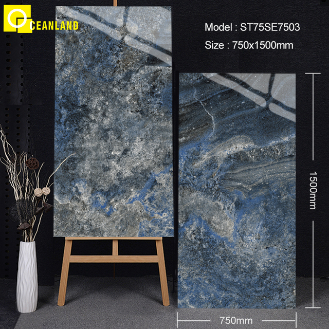 Porcelain Polished Glazed Marble Look Slab Tile Floor Sintered Stone