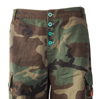 Salopette en jean utilitaire pour homme, taille haute, coupe large, imprimé camouflage, 100% coton, streetwear, boutons colorés, coupe régulière, hiver/printemps