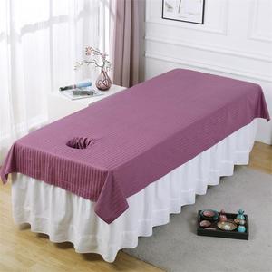 <span class=keywords><strong>Drap</strong></span> plat rayé en coton pour table <span class=keywords><strong>de</strong></span> <span class=keywords><strong>massage</strong></span> avec trou pour le visage, plusieurs tailles, couleur unie, pour salon <span class=keywords><strong>de</strong></span> beauté et spa - Product Image 2