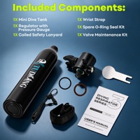 TUDIVING DOT CE 0.5L Bouteille de plongée portable en aluminium réutilisable pour la plongée sous-marine, kit de plongée pour les vacances à la plage