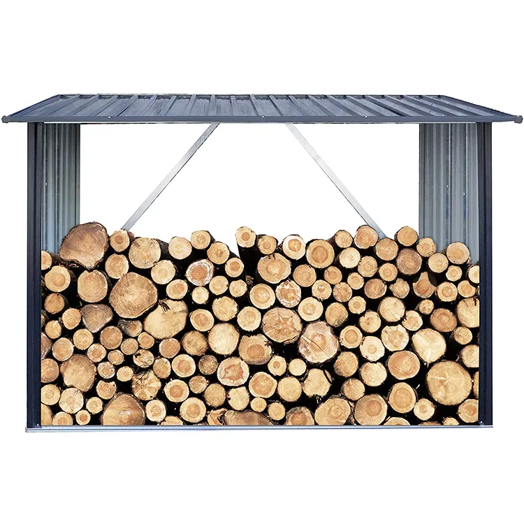Garden Log Storage Shed Outdoor Garden Domestic bevel roof firewood storage shed canopy shield