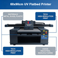 Impresora UV de Inyección de Tinta de Cama Plana Industrial para Chapa Metálica, Vidrio y Acrílico con Cabezal de Impresión Epson XP600
