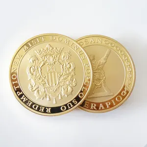 Pièce de monnaie de défi en or plaqué 24k pur personnalisé, souvenir en métal bon marché, cadeau, pièces d'or de défi 2023