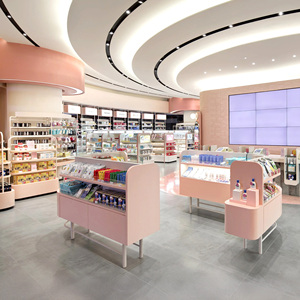 Conception de magasin de beauté rose, vitrine de produits de beauté, personnalisation, présentoir Nakajima, présentoir de produits personnalisé, prix d'usine - Product Image 3