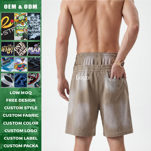 Pantalones Cortos para Hombre de Tela de Lana de 320G, Estilo Vintage, Servicio OEM, Doble Cintura, Lavado con Spray, Efecto Desgastado - Product Image 3