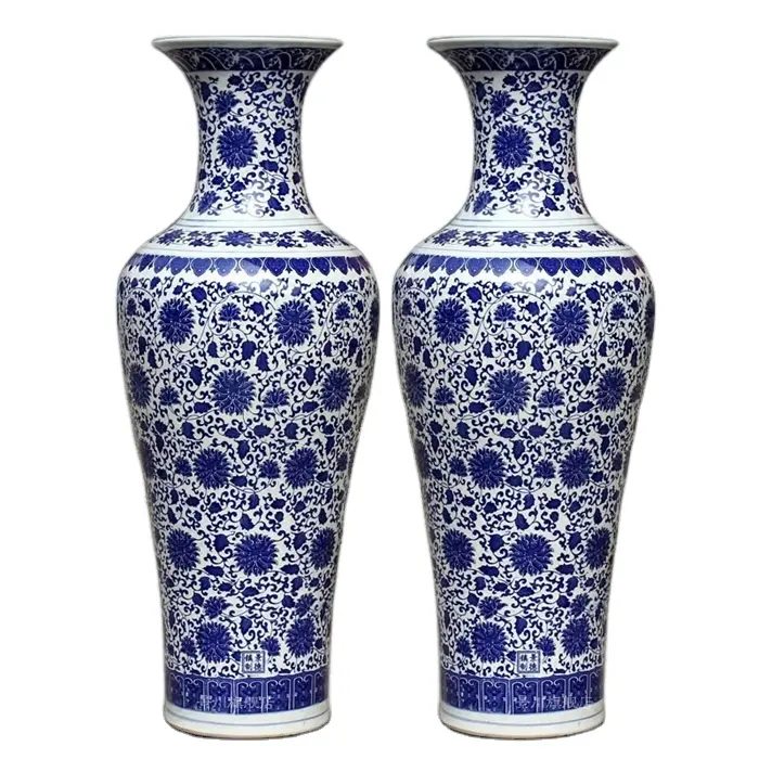 Vasos cerâmicos decorativos chineses grandes bonitos do tamanho para a decoração home