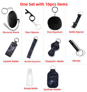 Vente en gros d'autodéfense féminine Ensemble porte-clés alarme de sécurité survie en plein air Mini <span class=keywords><strong>kit</strong></span> d'alarme personnel pour femmes - Product Image 5