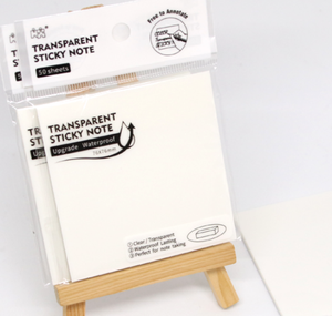 Transparent Sticky Notes White Self-Adhesive Stationery <b>Memo</b> <b>Pads</b> School Supplies Notepad - Product Image 1