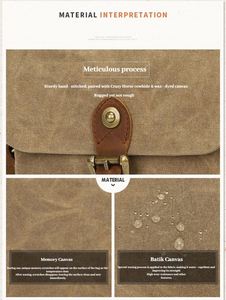 Sac photo vintage en toile cirée imperméable pour appareil photo hybride, bandoulière simple, fourre-tout, pour photographie – Approvisionnement direct usine - Product Image 3